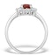 Ruby Ring With Lab Diamond Halo 7 x 5mm Set in 925 Silver - image 3