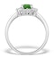Emerald Ring With Lab Diamond Halo 7 x 5mm Set in 925 Silver - image 3