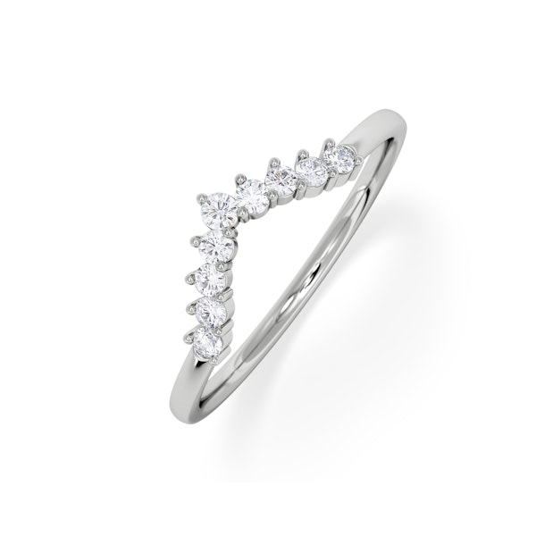 0.15ct Lab Diamond Wishbone Ring H/Si Quality in 9K White Gold - Image 1
