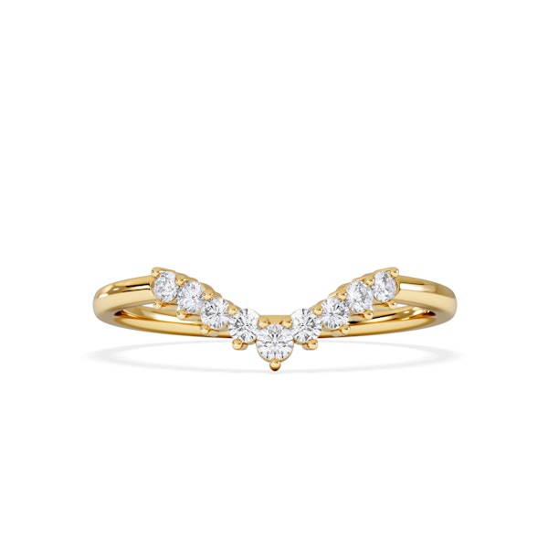 0.15ct Lab Diamond Wishbone Ring H/Si Quality in 9K Yellow Gold - Image 3