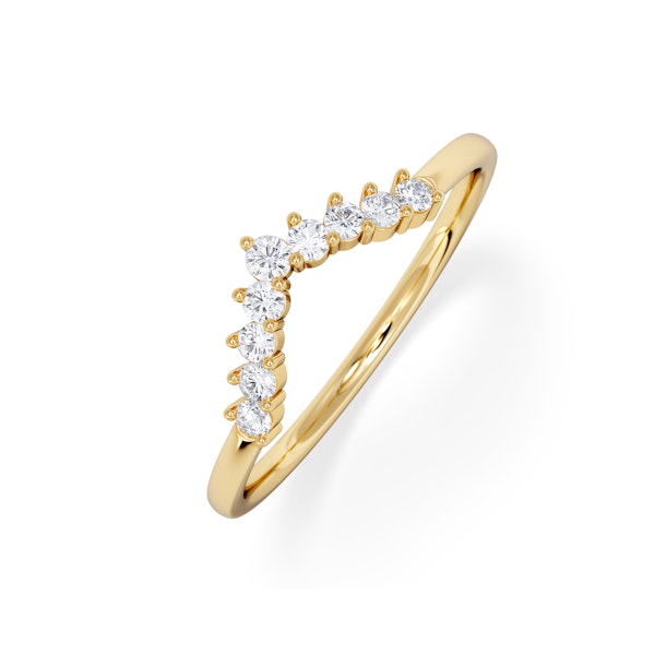 0.15ct Lab Diamond Wishbone Ring H/Si Quality in 9K Yellow Gold - Image 1