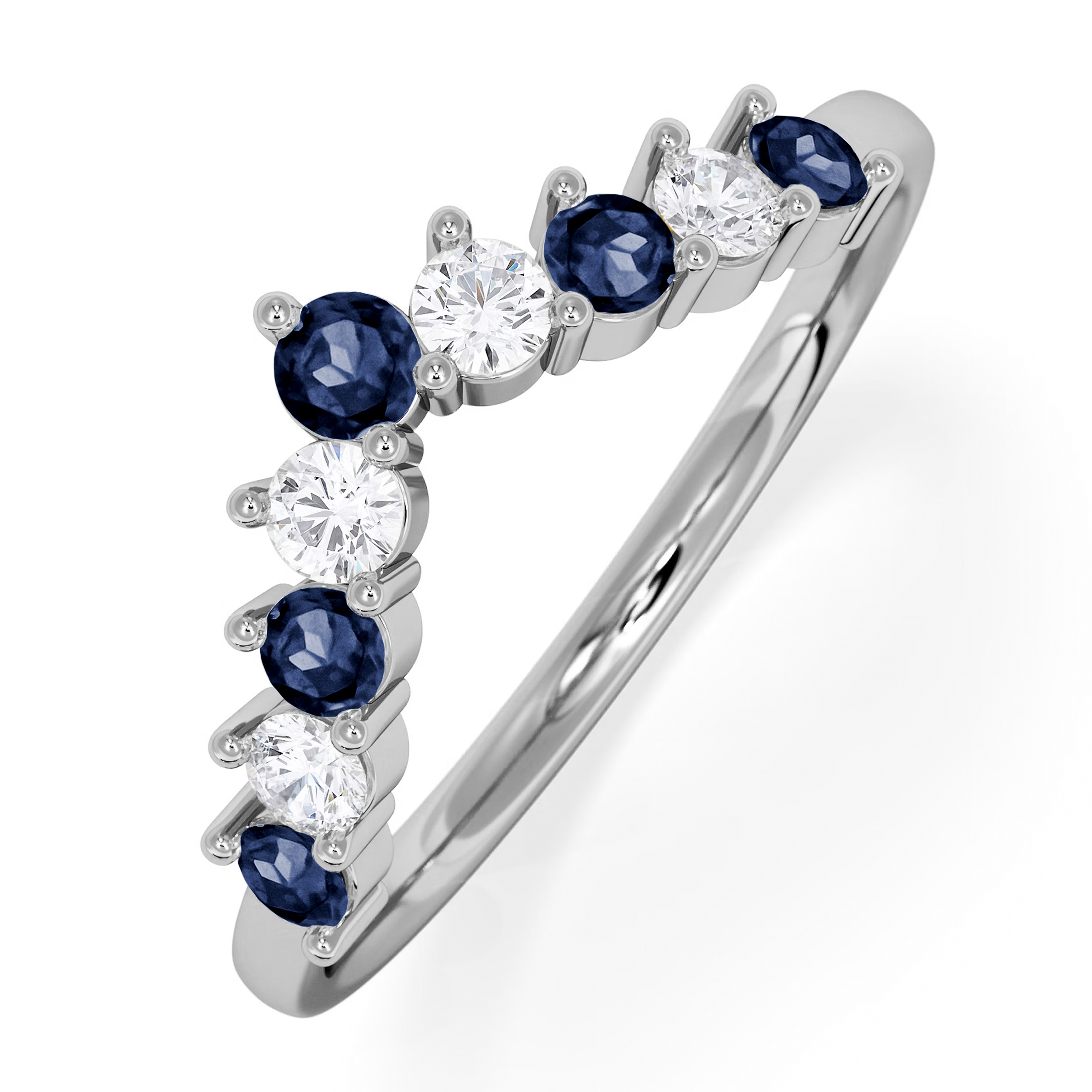 Sapphire and diamond wishbone ring clearance