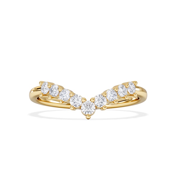0.30ct Lab Diamond Wishbone Ring H/Si Quality in 18K Gold Vermeil - Image 3