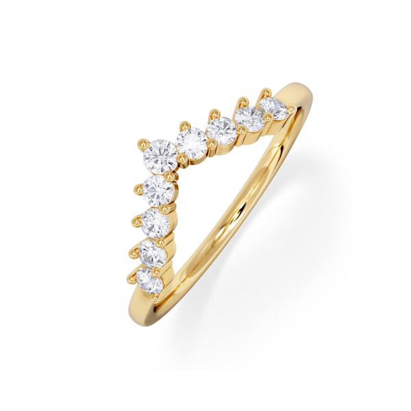 0.30ct Lab Diamond Wishbone Ring H/Si Quality in 18K Gold Vermeil - Image 1