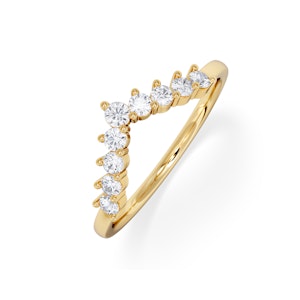 0.30ct Lab Diamond Wishbone Ring H/Si Quality in 9K Yellow Gold