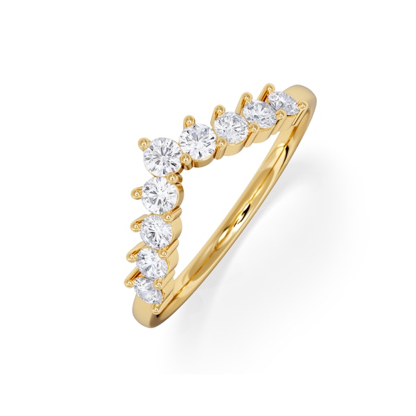 0.50ct Lab Diamond Wishbone Ring H/Si Quality in 9K Yellow Gold - Image 1