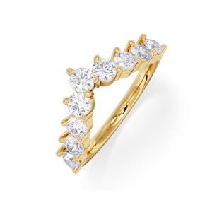 0.75ct Lab Diamond Wishbone Ring H/Si Quality in 9K Yellow Gold