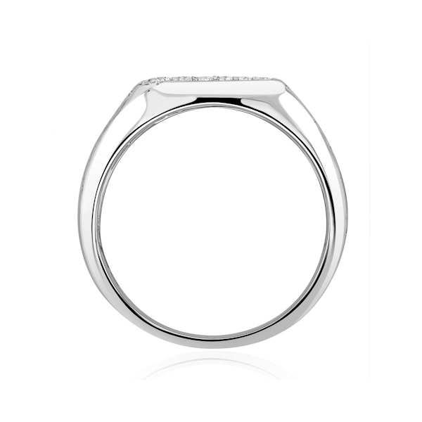 Mens Lab Diamond 0.25ct H/Si Signet Ring in 9K White Gold SIZE W - Image 3