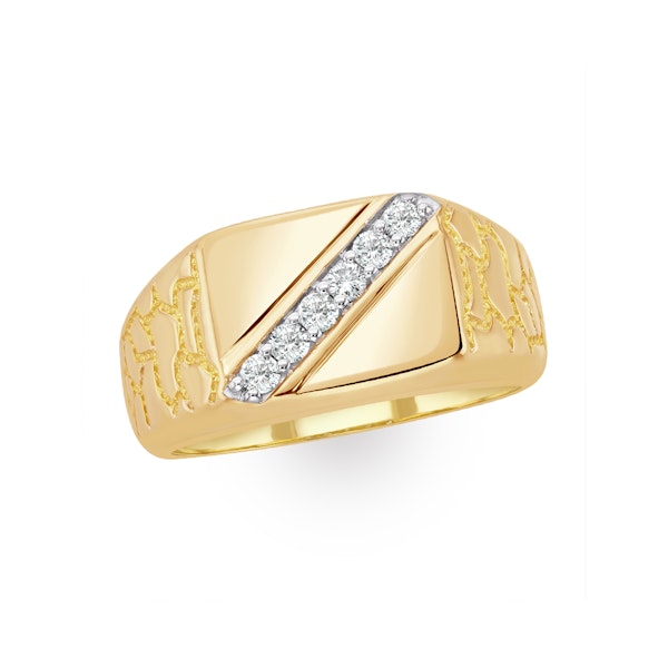 Mens Lab Diamond Signet Ring 9K Gold 0.25ct H/Si - Image 2