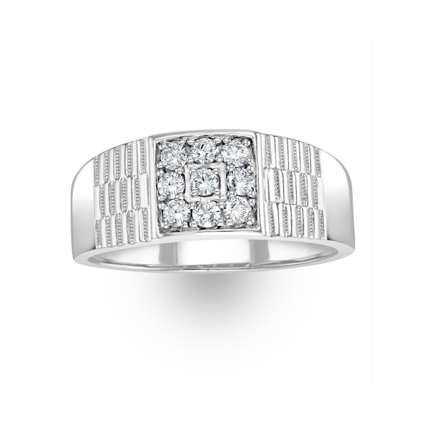 Mens Lab Diamond Signet Ring 0.50ct H/Si in 925 Silver - Image 3