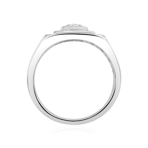 Mens Solitaire Signet Lab Diamond Ring 0.15ct in 925 Silver - Image 2