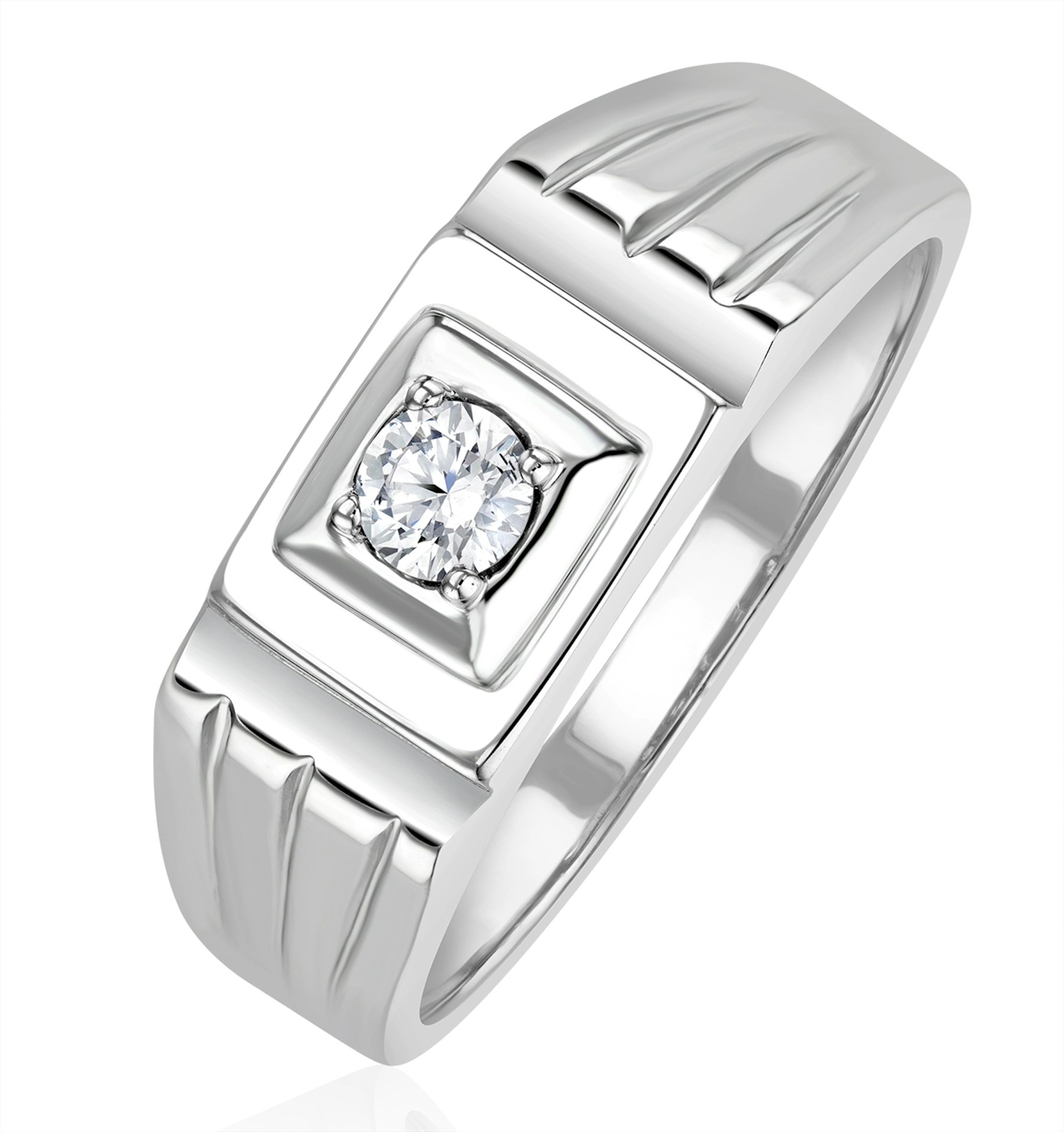Mens 0.25ct Lab Diamond Design Ring in 925 Sterling Silver Item NDF3428U