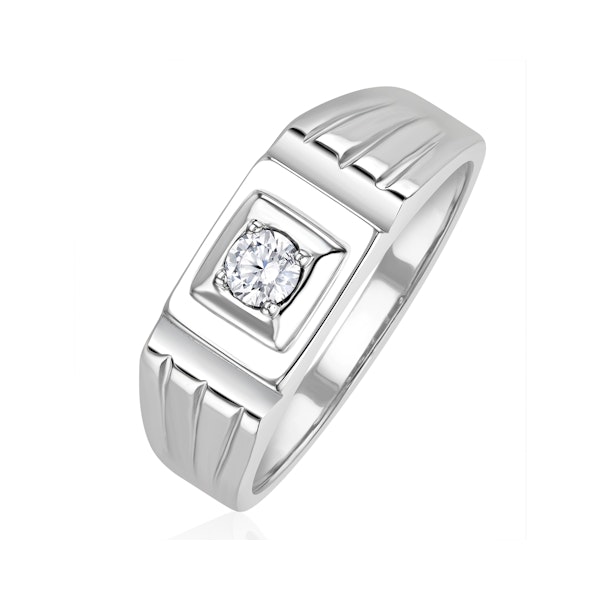Mens 0.25ct Lab Diamond Design Ring in 925 Sterling Silver - Image 1