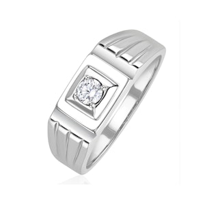 Mens 0.25ct Lab Diamond Design Ring in 925 Sterling Silver
