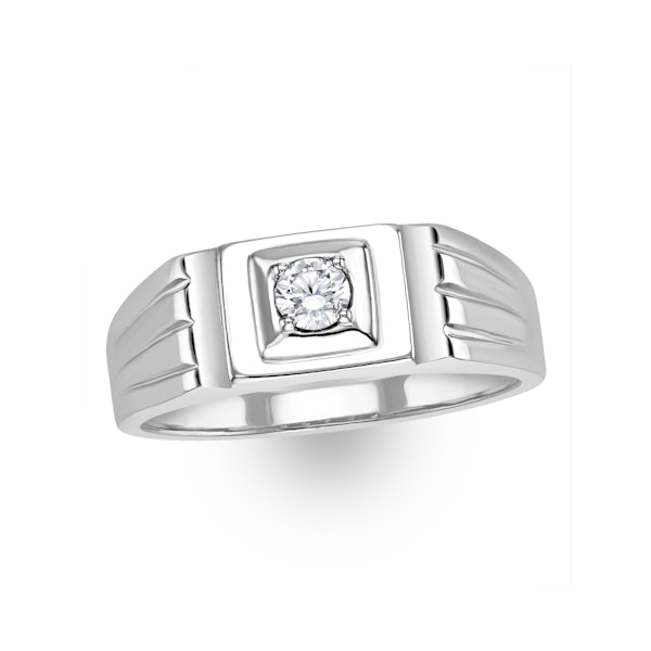 Mens 0.25ct Lab Diamond Design Ring in 925 Sterling Silver - Image 3
