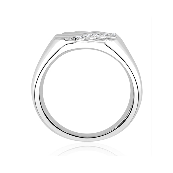 Mens Lab Diamond Signet Ring 0.07ct H/Si in 925 Silver - Image 3