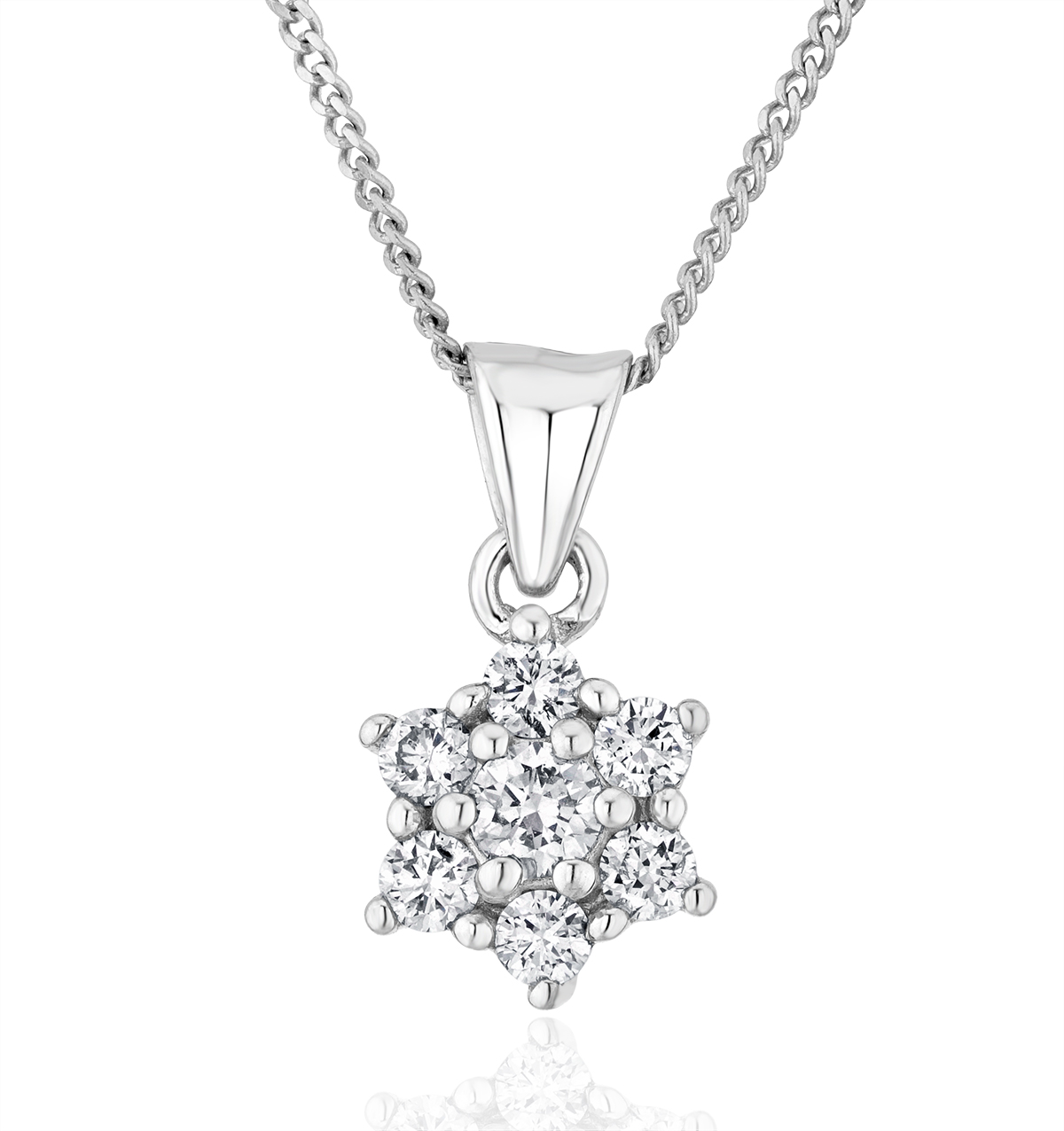 030 Vintage Diamond Cluster Necklace