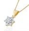 Lab Diamond Star Cluster Pendant Necklace 0.25ct H/Si in 9K Gold - image 3