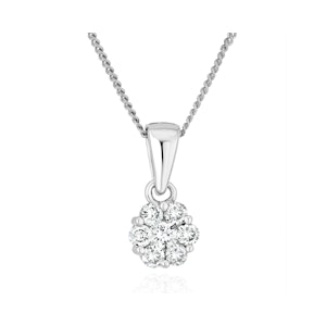 Lab Diamond Cluster Pendant Necklace 0.25ct H/Si in 9K White Gold