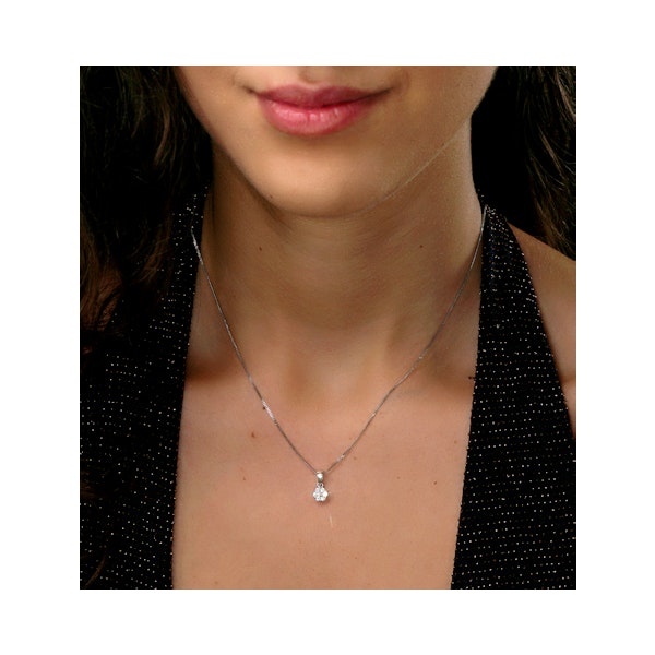 Lab Diamond Cluster Pendant Necklace 0.25ct H/Si in 9K White Gold - Image 3