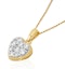 Lab Diamond Pave Heart Pendant Necklace 0.50ct H/Si in 9K Gold - image 3