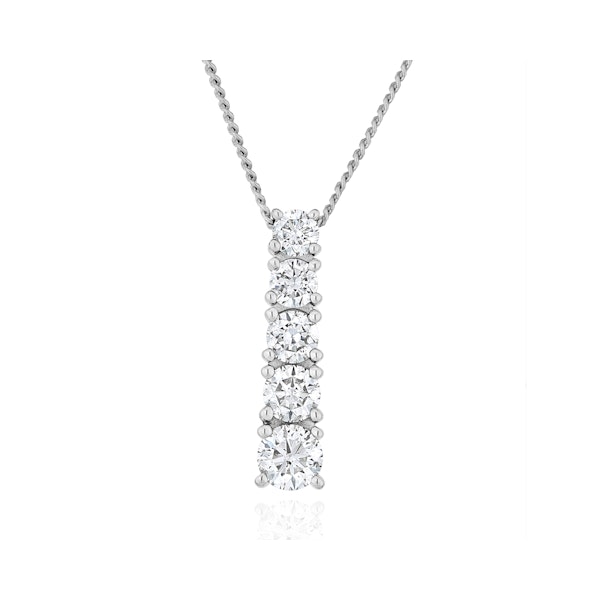 Lab Diamond Life Journey Pendant Necklace 0.50ct H/SI in 9K White Gold - Image 1