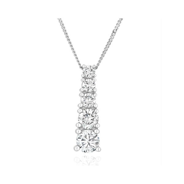 Life Journey Lab Diamond Necklace 1.00ct H/Si in 9K White Gold - Image 1