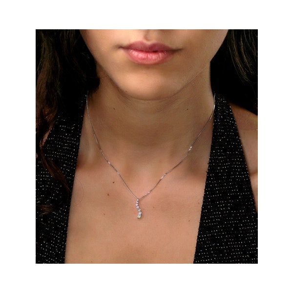Lab Diamond Life Journey Pendant Necklace 0.25ct H/Si in 9K White Gold - Image 2
