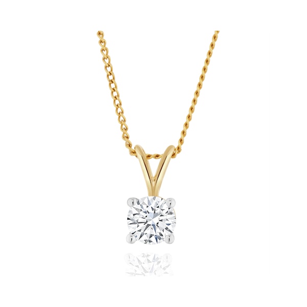 Chloe 0.33ct Lab Diamond Solitaire Necklace Pendant in 9K Yellow Gold H/Si - Image 1