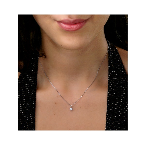 Chloe 0.33ct Lab Diamond Solitaire Necklace Pendant in 9K White Gold H/Si - Image 2