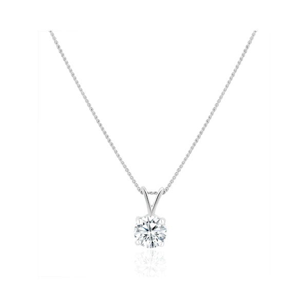 Chloe 0.50ct Lab Diamond Solitaire Necklace Pendant in 9K White Gold H/Si - Image 4