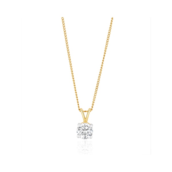 Chloe 0.50ct Lab Diamond Solitaire Necklace Pendant in 9K Yellow Gold H/Si - Image 4