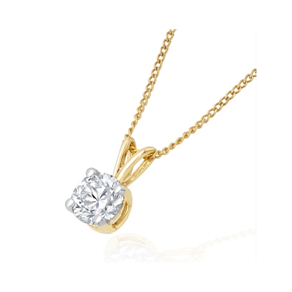 Chloe 0.50ct Lab Diamond Solitaire Necklace Pendant in 9K Yellow Gold H/Si - Image 3