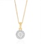 Lab Diamond Halo Pendant Necklace 0.25ct H/Si in 9K Gold - image 4