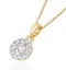 Lab Diamond Halo Pendant Necklace 0.25ct H/Si in 9K Gold - image 3