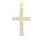 Lab Diamond Cross Pendant Necklace Channel Set 0.25ct H/Si in 9K Gold - image 1