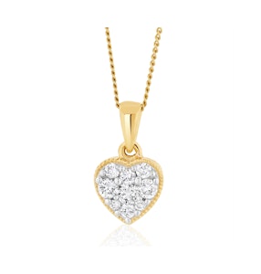 Lab Diamond Heart Pendant Necklace 0.25ct H/Si in 9K Gold