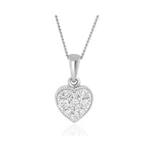 Lab Diamond Heart Pendant Necklace 0.25ct H/Si in 9K White Gold
