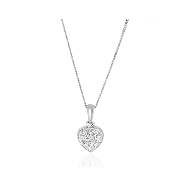 Lab Diamond Heart Pendant Necklace 0.25ct H/Si in 9K White Gold - Image 4