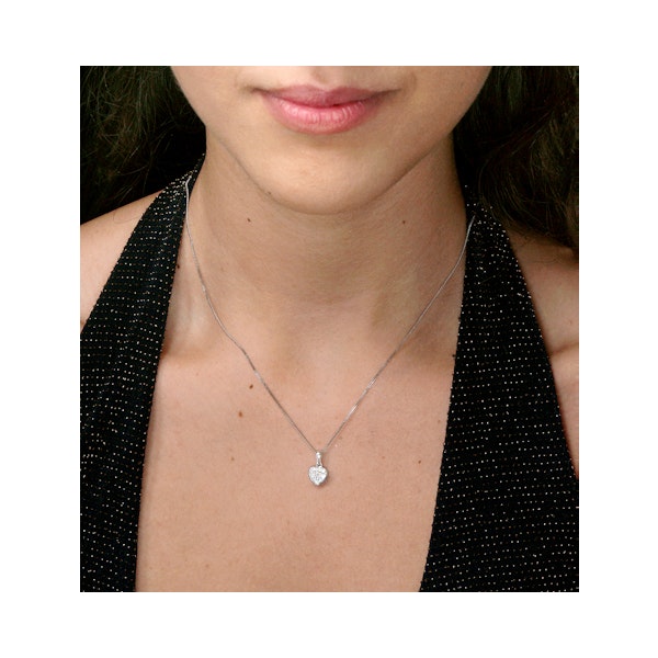 Lab Diamond Heart Pendant Necklace 0.25ct H/Si in 9K White Gold - Image 2