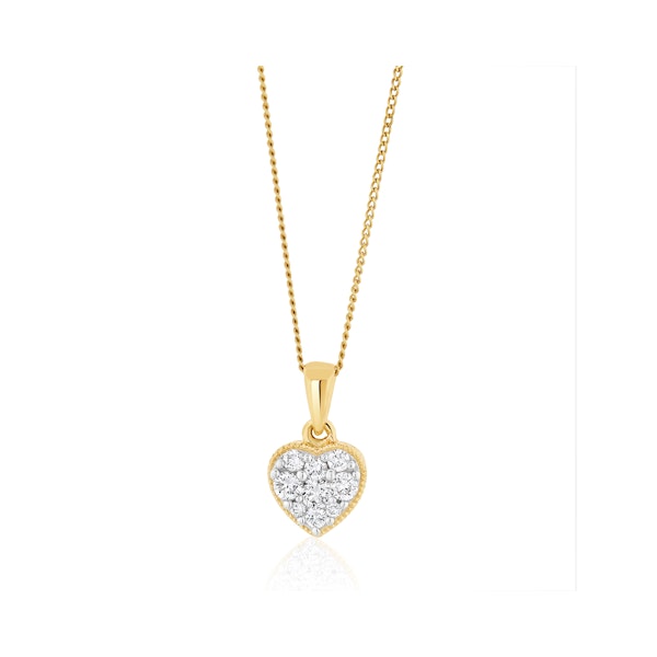 Lab Diamond Heart Pendant Necklace 0.25ct H/Si in 9K Gold - Image 4