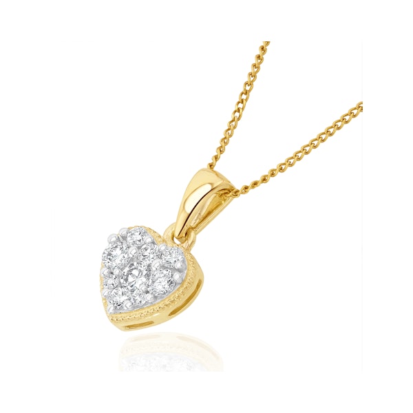 Lab Diamond Heart Pendant Necklace 0.25ct H/Si in 9K Gold - Image 3