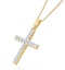 Lab Diamond Cross Pendant Necklace Claw Set 0.25ct H/Si in 9K Gold - image 3