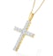 Lab Diamond Cross Pendant Necklace Claw Set 0.50ct H/Si in 9K Gold - image 3