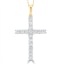 1ct Lab Diamond Cross Claw Set Necklace Pendant H/Si in 9K Gold - image 1