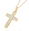 Lab Diamond Cross Channel Set Pendant Necklace 0.50ct H/Si in 9K Gold - image 3
