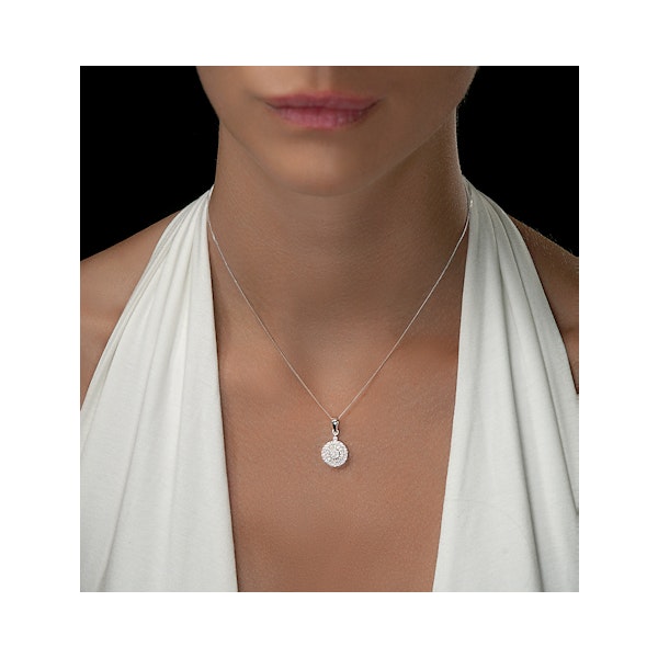 Triple Halo Lab Diamond Pendant Necklace 0.50ct H/Si in 9K White Gold - Image 2