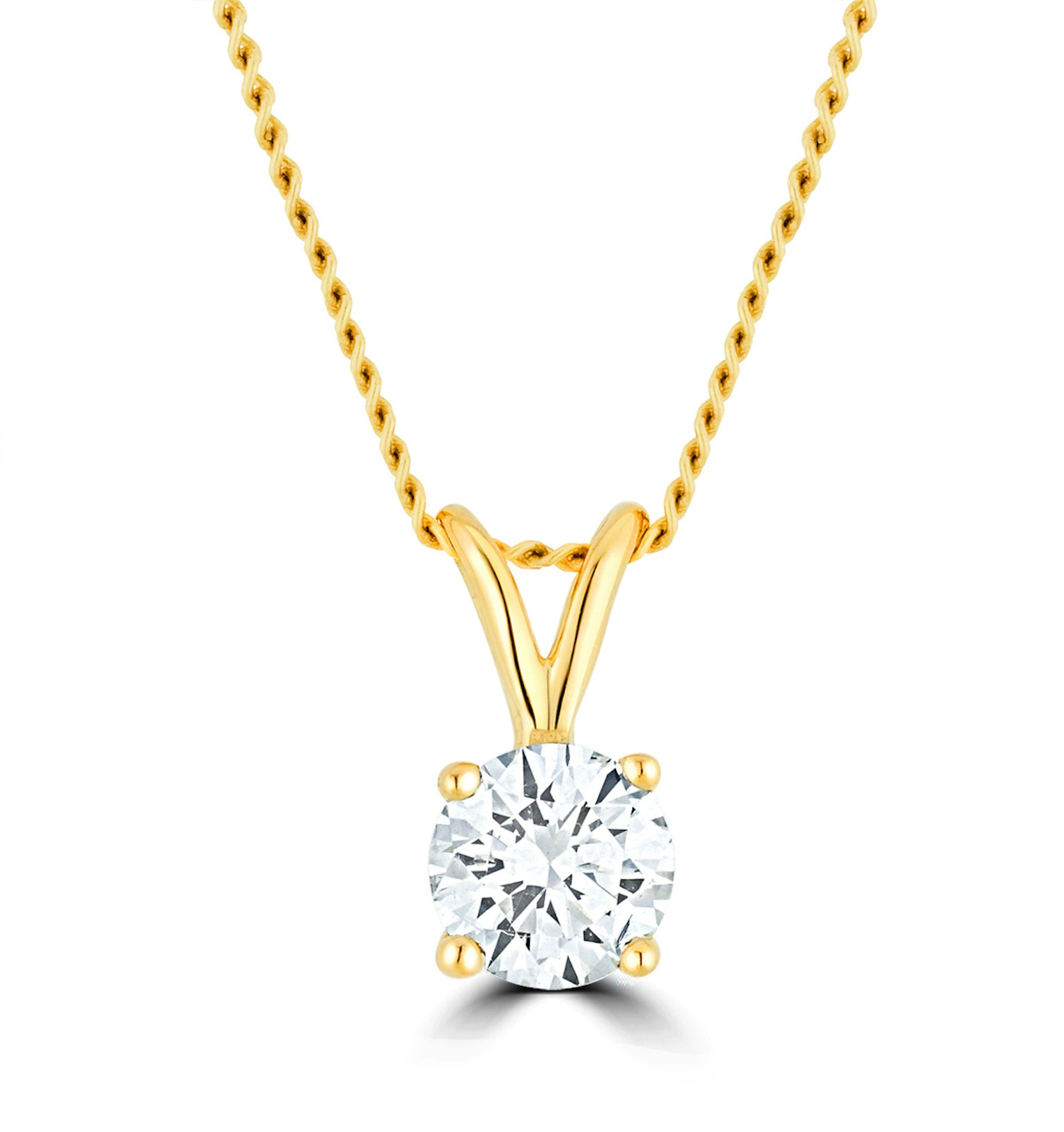 Lab Diamond Solitaire Necklace Pendant 0.25ct H/Si in 9K Gold