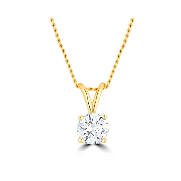 Chloe 0.25ct Lab Diamond Solitaire Necklace Pendant in 9K Yellow Gold H/Si - Image 1