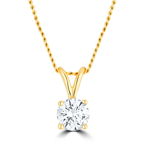Lab Diamond Solitaire Necklace Pendant 0.25ct H/Si in 9K Gold - image 1